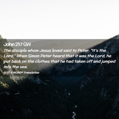 Picture 02 - John 21:7 GW - The disciple whom Jesus loved said to Peter, - Bible Verse Picture