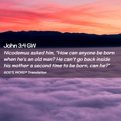 Picture 02 - John 3:4 GW - Nicodemus asked him, “How can anyone be born - Bible Verse Picture