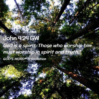 Picture 02 - John 4:24 GW - God is a spirit. Those who worship him must - Bible Verse Picture