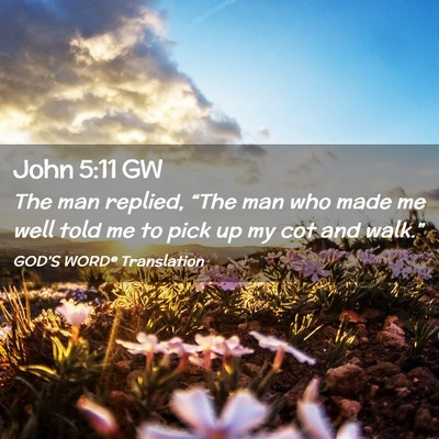 Picture 02 - John 5:11 GW - The man replied, “The man who made me well told - Bible Verse Picture