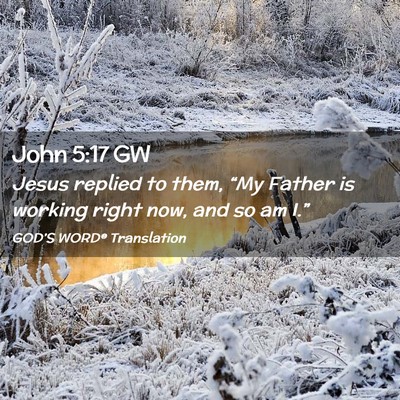 Picture 02 - John 5:17 GW - Jesus replied to them, “My Father is working - Bible Verse Picture
