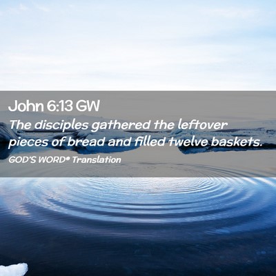 Picture 02 - John 6:13 GW - The disciples gathered the leftover pieces of - Bible Verse Picture