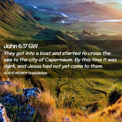 Picture 02 - John 6:17 GW - They got into a boat and started to cross the sea - Bible Verse Picture