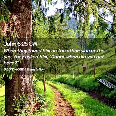 Picture 02 - John 6:25 GW - When they found him on the other side of the sea, - Bible Verse Picture