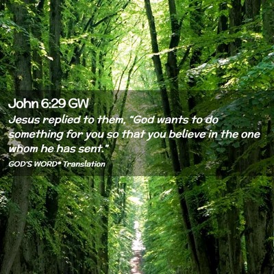 Picture 02 - John 6:29 GW - Jesus replied to them, “God wants to do - Bible Verse Picture