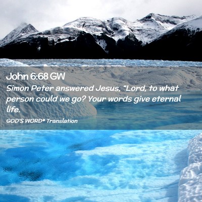 Picture 02 - John 6:68 GW - Simon Peter answered Jesus, “Lord, to what - Bible Verse Picture