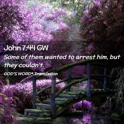 Picture 02 - John 7:44 GW - Some of them wanted to arrest him, but they - Bible Verse Picture