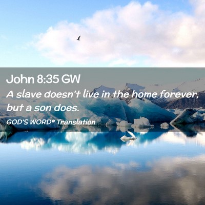 Picture 02 - John 8:35 GW - A slave doesn’t live in the home forever, but a - Bible Verse Picture