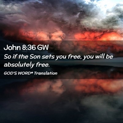 Picture 02 - John 8:36 GW - So if the Son sets you free, you will be - Bible Verse Picture
