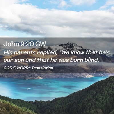 Picture 02 - John 9:20 GW - His parents replied, “We know that he’s our - Bible Verse Picture
