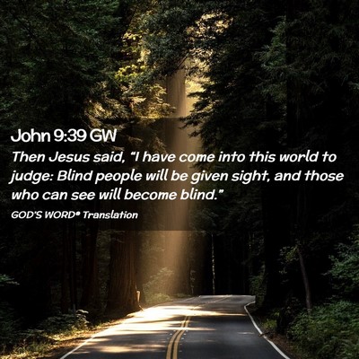 Picture 02 - John 9:39 GW - Then Jesus said, “I have come into this world - Bible Verse Picture
