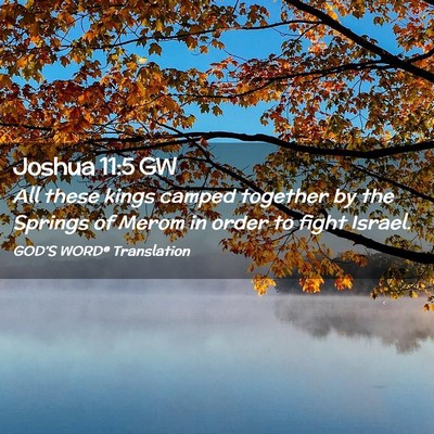 Picture 02 - Joshua 11:5 GW - All these kings camped together by the Springs of - Bible Verse Picture