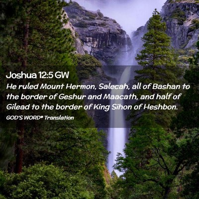 Picture 02 - Joshua 12:5 GW - He ruled Mount Hermon, Salecah, all of Bashan to - Bible Verse Picture