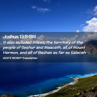 Picture 02 - Joshua 13:11 GW - It also included Gilead, the territory of the - Bible Verse Picture
