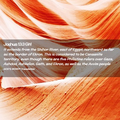 Picture 02 - Joshua 13:3 GW - It extends from the Shihor River, east of Egypt, - Bible Verse Picture