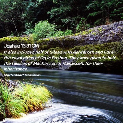 Picture 02 - Joshua 13:31 GW - It also included half of Gilead with Ashtaroth - Bible Verse Picture