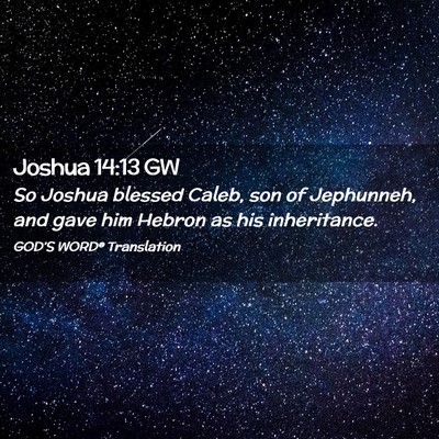 Picture 02 - Joshua 14:13 GW - So Joshua blessed Caleb, son of Jephunneh, and - Bible Verse Picture