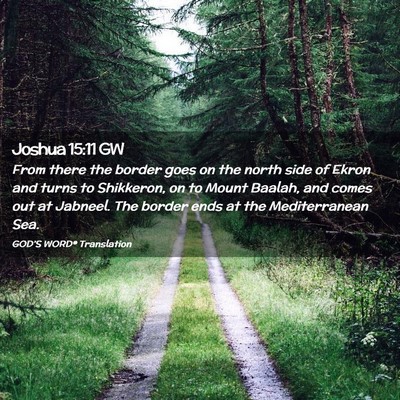 Picture 02 - Joshua 15:11 GW - From there the border goes on the north side of - Bible Verse Picture
