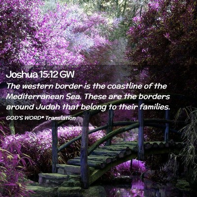 Picture 02 - Joshua 15:12 GW - The western border is the coastline of the - Bible Verse Picture
