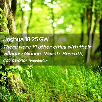 Picture 02 - Joshua 18:25 GW - There were 14 other cities with their villages: - Bible Verse Picture