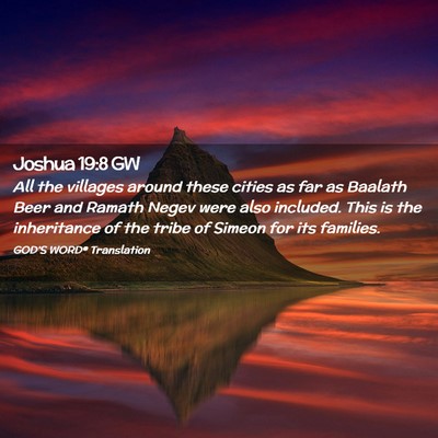Picture 02 - Joshua 19:8 GW - All the villages around these cities as far as - Bible Verse Picture