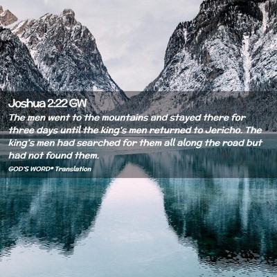 Picture 02 - Joshua 2:22 GW - The men went to the mountains and stayed there - Bible Verse Picture
