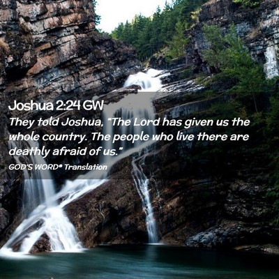 Picture 02 - Joshua 2:24 GW - They told Joshua, “The Lord has given us the - Bible Verse Picture