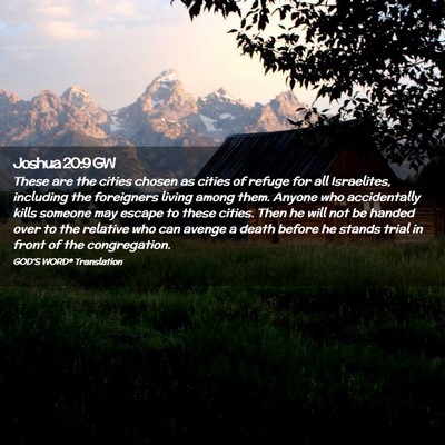 Picture 02 - Joshua 20:9 GW - These are the cities chosen as cities of refuge - Bible Verse Picture