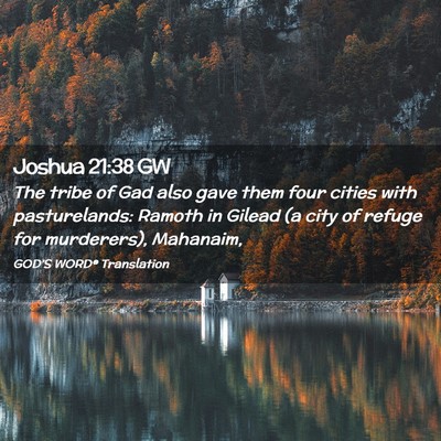 Picture 02 - Joshua 21:38 GW - The tribe of Gad also gave them four cities with - Bible Verse Picture