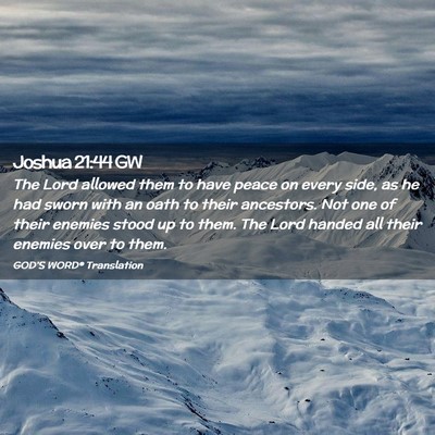 Picture 02 - Joshua 21:44 GW - The Lord allowed them to have peace on every - Bible Verse Picture