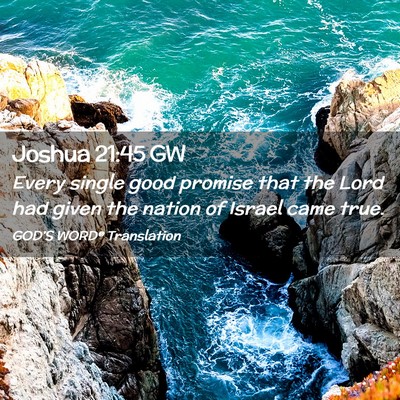 Picture 02 - Joshua 21:45 GW - Every single good promise that the Lord had given - Bible Verse Picture