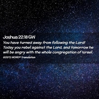 Picture 02 - Joshua 22:18 GW - You have turned away from following the Lord! - Bible Verse Picture