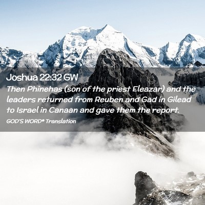 Picture 02 - Joshua 22:32 GW - Then Phinehas (son of the priest Eleazar) and the - Bible Verse Picture