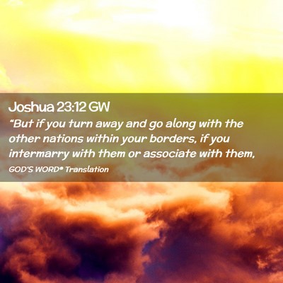 Picture 02 - Joshua 23:12 GW - “But if you turn away and go along with the - Bible Verse Picture