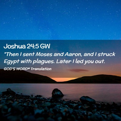 Picture 02 - Joshua 24:5 GW - “Then I sent Moses and Aaron, and I struck - Bible Verse Picture