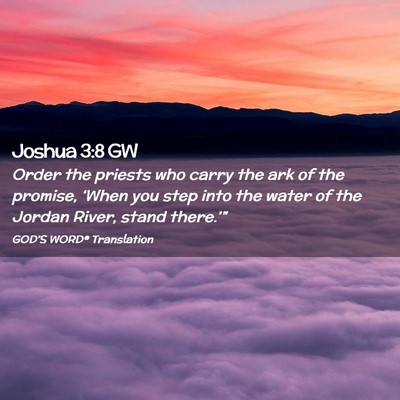 Picture 02 - Joshua 3:8 GW - Order the priests who carry the ark of the - Bible Verse Picture