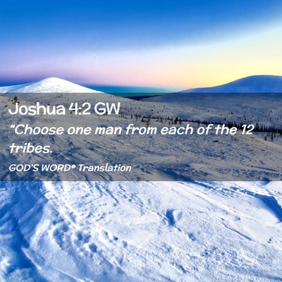 Picture 02 - Joshua 4:2 GW - “Choose one man from each of the 12 - Bible Verse Picture