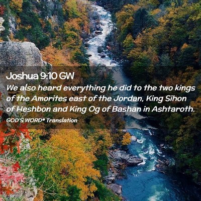 Picture 02 - Joshua 9:10 GW - We also heard everything he did to the two kings - Bible Verse Picture