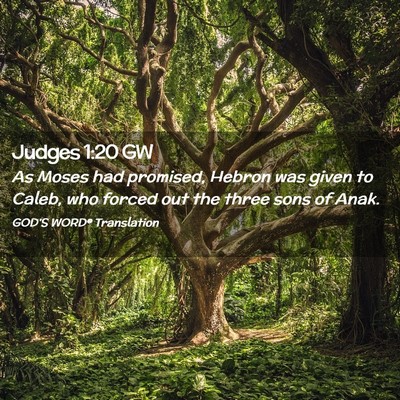 Picture 02 - Judges 1:20 GW - As Moses had promised, Hebron was given to Caleb, - Bible Verse Picture