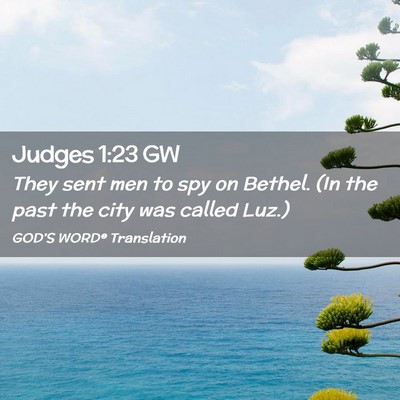 Picture 02 - Judges 1:23 GW - They sent men to spy on Bethel. (In the past the - Bible Verse Picture