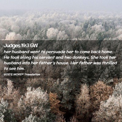 Picture 02 - Judges 19:3 GW - her husband went to persuade her to come back - Bible Verse Picture