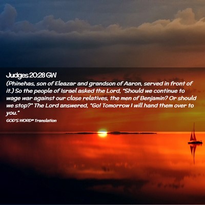 Picture 02 - Judges 20:28 GW - (Phinehas, son of Eleazar and grandson of Aaron, - Bible Verse Picture
