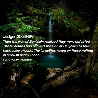 Picture 02 - Judges 20:36 GW - Then the men of Benjamin realized they were - Bible Verse Picture