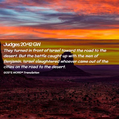 Picture 02 - Judges 20:42 GW - They turned in front of Israel toward the road to - Bible Verse Picture