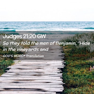 Picture 02 - Judges 21:20 GW - So they told the men of Benjamin, “Hide in the - Bible Verse Picture