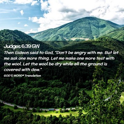 Picture 02 - Judges 6:39 GW - Then Gideon said to God, “Don’t be angry with - Bible Verse Picture