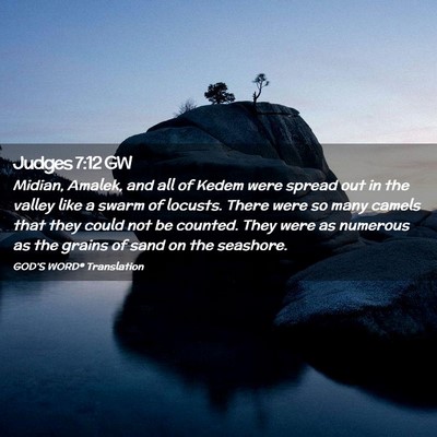 Picture 02 - Judges 7:12 GW - Midian, Amalek, and all of Kedem were spread out - Bible Verse Picture