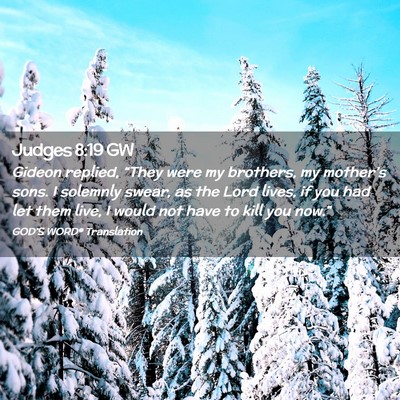 Picture 02 - Judges 8:19 GW - Gideon replied, “They were my brothers, my - Bible Verse Picture
