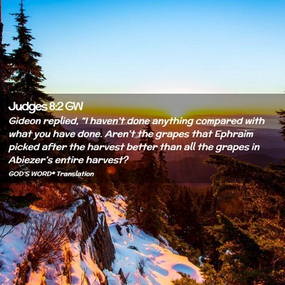 Picture 02 - Judges 8:2 GW - Gideon replied, “I haven’t done anything - Bible Verse Picture
