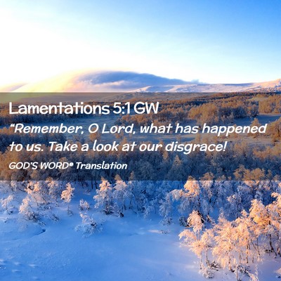 Picture 02 - Lamentations 5:1 GW - “Remember, O Lord, what has happened to us. - Bible Verse Picture